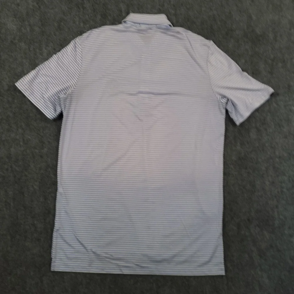 Rlx Polo Ralph Lauren Polo Shirt Mens M Blue Striped Performance‎ U.S  Sr Open